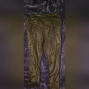 Faux leather capri